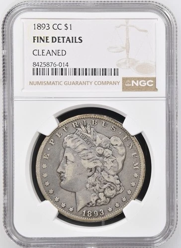 1893 CC $1 Morgan Silver Dollar - NGC Fine Details - Key Date Carson City