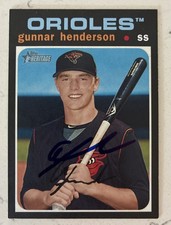 Gunnar Henderson 2020 Heritage Minors Baltimore Orioles IP Autographed Card ROY