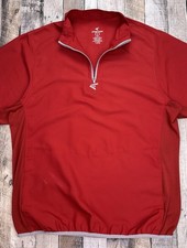 Easton Cage Kurtka Męska Duża Czerwona Baseball Batting 1/4 Zamek błyskawiczny Sweter