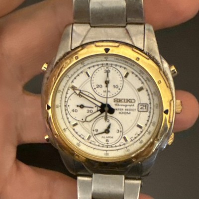 Seiko 7T32-6M10 Chronograph Alarm Japan Movement Quartz Watch 39mm