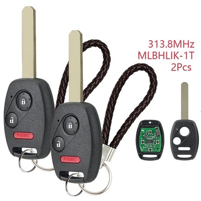 2 Replacement Remote Key Fob For Honda CR-V Fit Insight CR-Z Crosstour 2010-2012