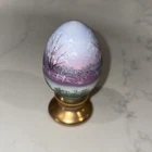 New ListingVintage Rare Fenton  Hand Paint  Nature Bridge   Egg Pedestal  Figurine     USA