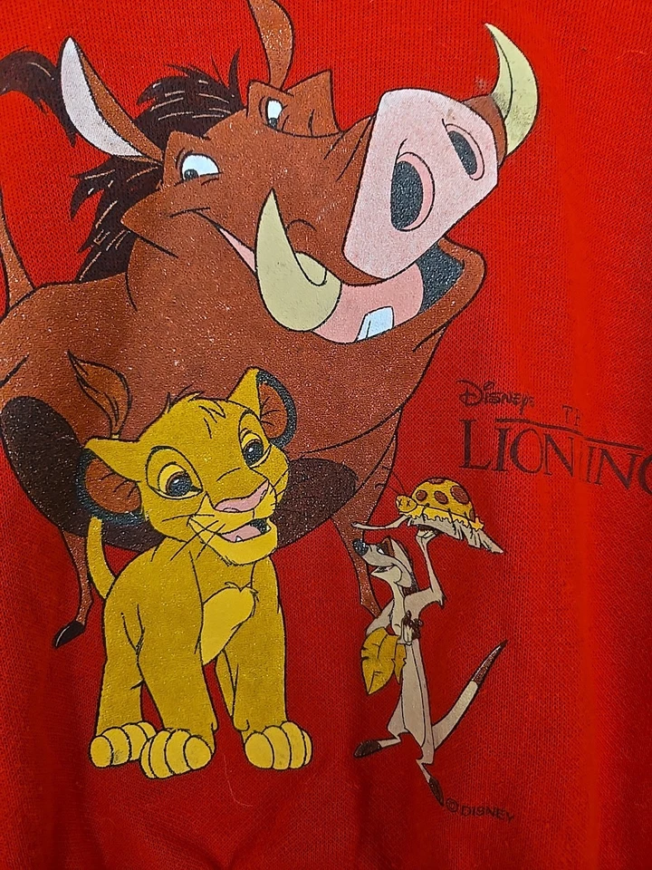 Vtg 90s Lion King Simba Kids Sweatshirt Disney USA Movie Logo 4T Toddler - Image 2 of 4