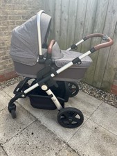 Silver Cross Wave Pram with Carry Cot and Accessories In Zinc Grey - Used VGC