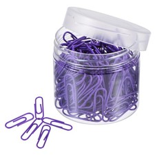 Small Size 1.1 Inch Purple Coated Vinyl Clip Paper 200pcs