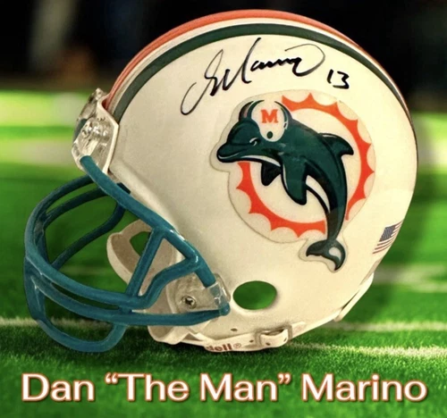 DAN MARINO AUTOGRAPHED SIGNED MIAMI DOLPHINS THROWBACK MINI HELMET wAP/COA