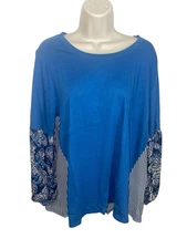 Style & Co Womens 0X Plus Size Painterly Paisley Triple-Threat Top Retail $56.50