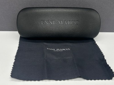 Enni Marco Brillenetui Hartschale Schwarz flach Metall