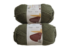 2-Lion Brand Two of Wands Hue  Me Yarn Bulky 5 Fatigues Chunky Wool Blend 4.4oz