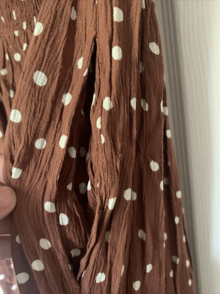 Next Spotty Bardot Dress Size 10 eBay