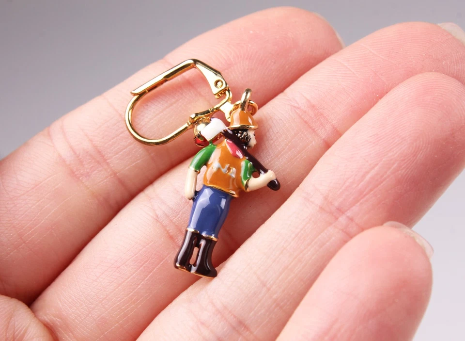 Pendientes Les Nereides Paris N2 Leñador Dijes Esmalte Multicolor OS Foto 3 de 4