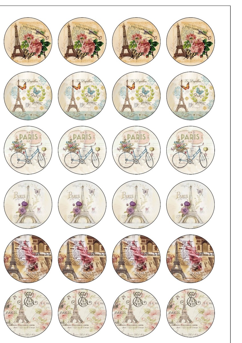 24 PRECUT Vintage Paris Eiffel Tower Edible Wafer Paper Cupcake Cake Toppers | eBay 24-precut-vintage-paris-eiffel-tower-edible-wafer-paper-cupcake-cake-toppers-ebay
