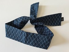 Japanese Hachimaki Headband 36"x2.5" NAMI Wave Sushi Chief, Sports/ Blue