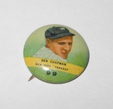 1932 Orbit Gum Baseball PR2 #90 Sam Chapman New York Yankees Pin Button Pinback