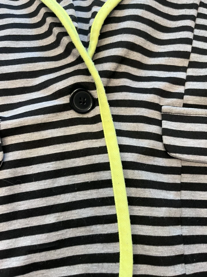 Olsenboye  XL Womens gray/black striped soft blazer neon piping striking ! - Image 3 of 4