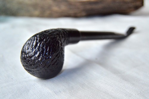 Wooden long tobacco smoking pipe 53 black rustic pear wood atelier golden pipe - Picture 9 of 12