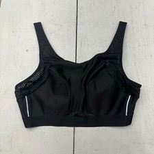 Black Glamorise Full-Figure Wireless No-Sweat Mesh Sports Bra Womens Size 40C