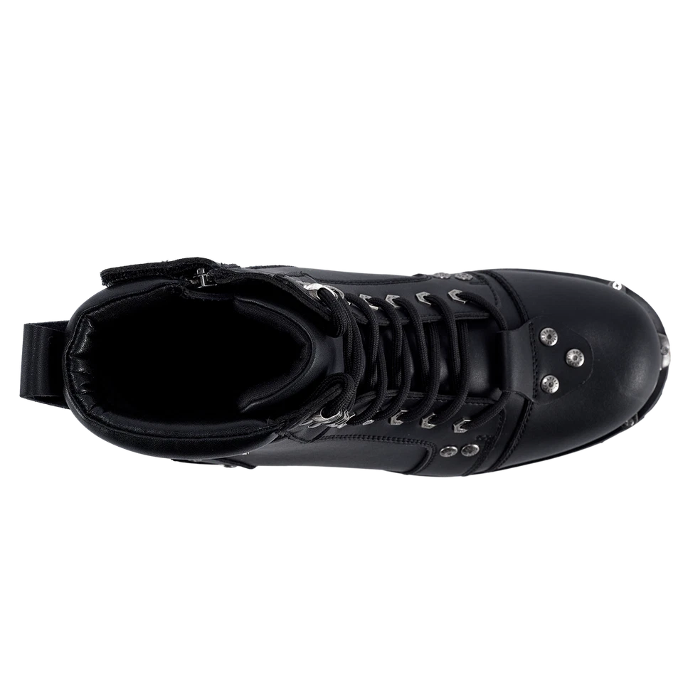 Botas de motocicleta para hombre para montar, botas de tacón inferior botas de motociclista con cremallera lateral Foto 4 de 4