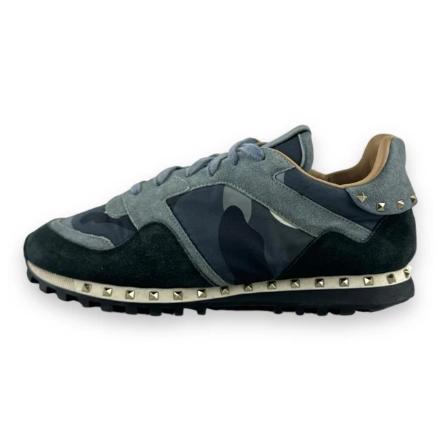 VALENTINO Rockstud Grey/Blue Men’s Trainers Size UK 6 EU 40