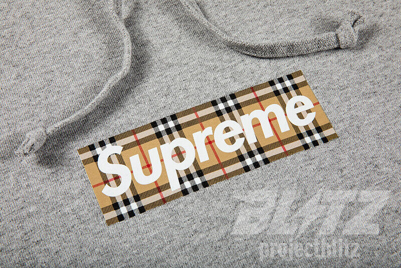 supreme  box logo hooded sweatshirt グレー