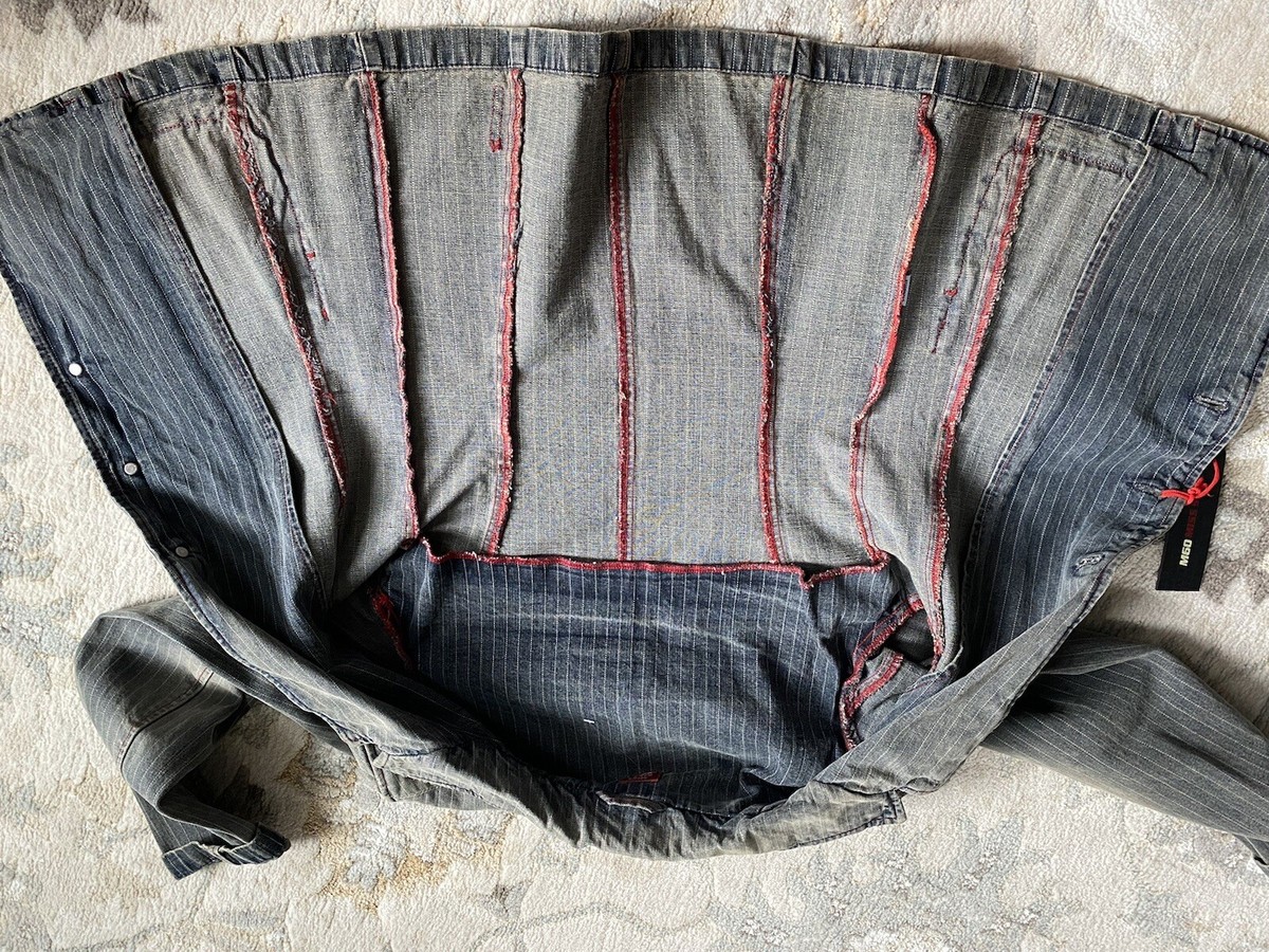 Miss Sixty Vintage Italy Blue Denim Pinstriped Blazer Jacket