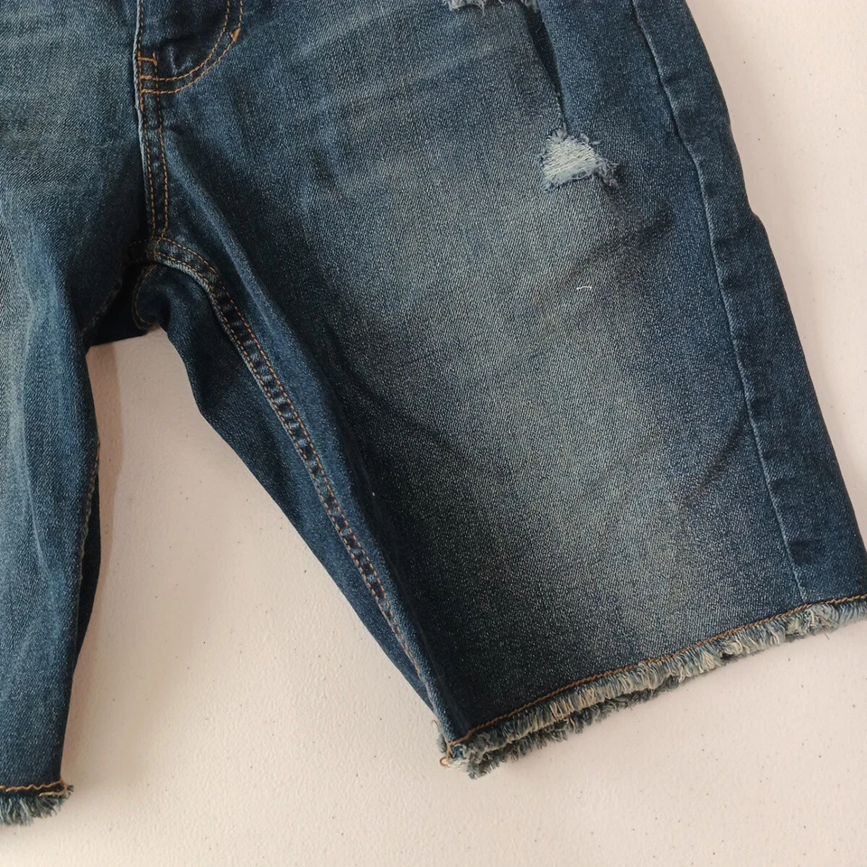 Pantalones Cortos de Jean GEORGE Mujer Talla 28 (W29) Azul Denim Lavado Piedra Envejecido Foto 4 de 4