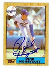 Rick Honeycutt autographed baseball card (Dodgers) (67) 1987 Topps #753