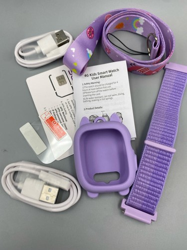 4G Smart Watch for Kids with GPS Tracker, Texting and Calling (Purple) - Photo 7 sur 7