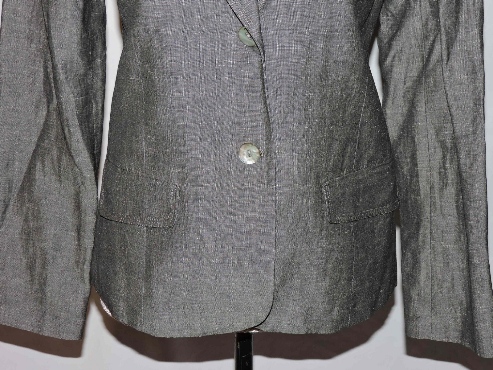 Chicos Blazer Jacket Solid Gray Career Womens 6 L… - image 5