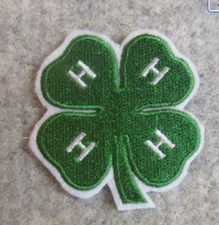 4 H Club Patch Iron On Sew On Patches 2.8"