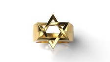 jewish star ring, gold jewish star ring, star of david ring, gold star of david