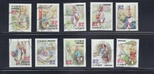 Japan 2015 Peter Rabbit by Beatrix Potter Complete Used Set Sc# 3783 a-j 82Y