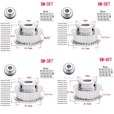 5M Timing Belt Pulley 35T-40T keyway Bore BF-type 16/21mm Belt Synchronous Wheel