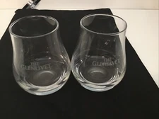 (2) THE GLENLIVET Single Malt Scotch Sniffer Glasses Whiskey Bourbon Tulip Shape