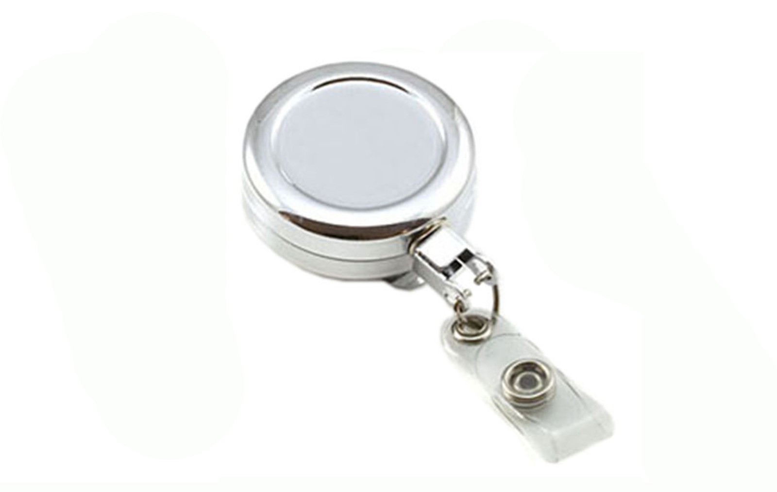 Heavy Duty Chrome Retractable Reel & Enclosed or Badge Buddy ID Card