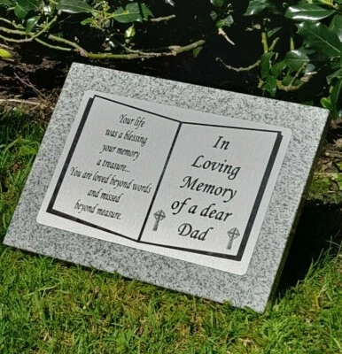 CCONLINEPRODUCTS Large Personalised Granite Memorial Grave Plaque Grave Stone Slanted Gravestone