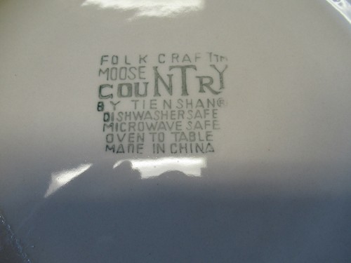 Tienshan MOOSE COUNTRY Salad Plate 7 3/4" Sponge Green 11 available - Picture 4 of 6