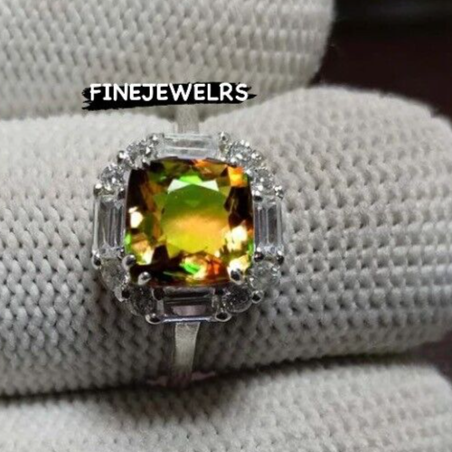 Color Changing Alexandrite Ring Handmade 925 Sterling Silver Ring For Women Gift - Picture 4 of 8