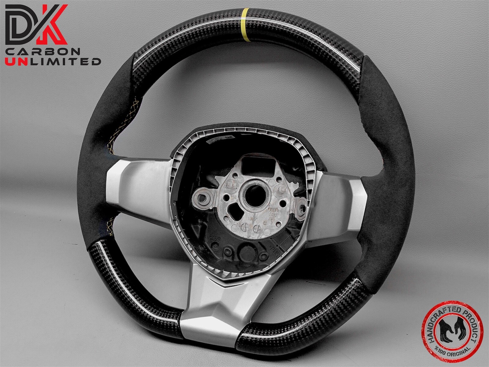 Lamborghini Aventador LP720 LP700 Alcantara Yellow Ring Carbon Steering Wheel v4