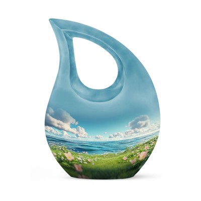 Lake & Mountains Urns For Adult Male Small Cross Drop Burial Urn For Mom 4 Inch