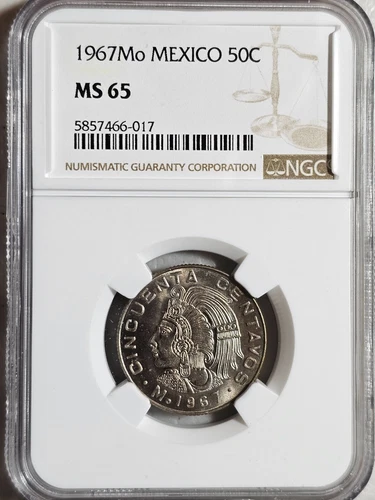 Mexico 50 Centavos 1967Mo NGC MS 65