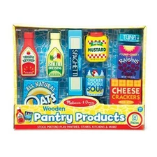 Melissa & Doug Wooden Pantry Products Play Food Set (9 pcs)