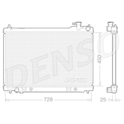 Radiateur D'eau DENSO DRM21026 - Compatible Peugeot, PSA