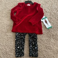 BCBG Girls' Red Velvet 2 Piece Leggings Velvet Set Outfit Pick Size TINI