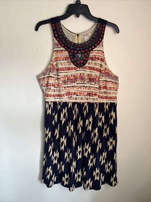 Lucky Brand Women's XL Beaded Southwestern Aztec Print Beaded Dress | eBay Lucky Brand Women's XL Beaded Southwestern Aztec Print Beaded Dress | eBay