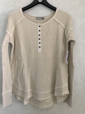 RIP CURL SURF BOUND HENLEY TOP L/S SHIRT NATURAL BEIGE MEDIUM code F242 NWT