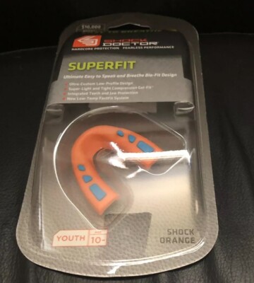 Shock Doctor Gel Nano Mouthguard Youth 10-  Superfit Shock Orange New In Box