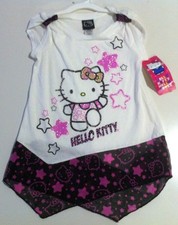 New for Sales - HELLO KITTY Girls Tank Top Skirt Dress White/ Pink Size S/P