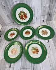 Winterling Bavaria Porcelain Dessert Plate Set- 1 Large & 5 Smaller Hand Painted