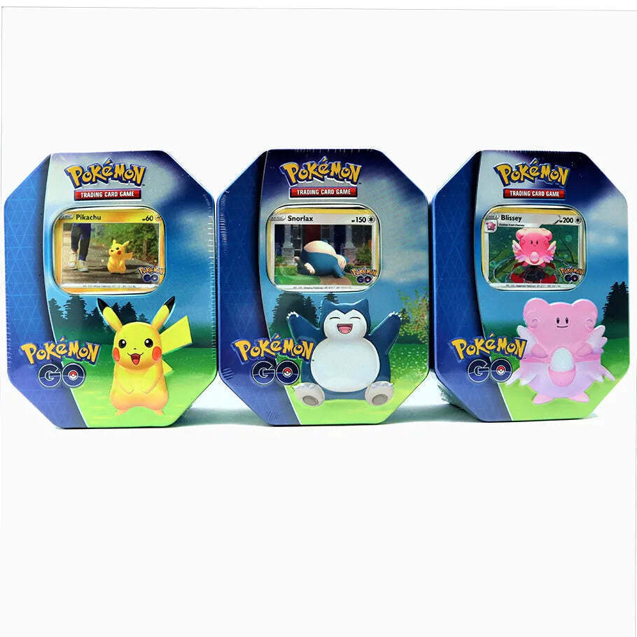 2022 Pokemon GO Tins Set of ALL 3 Pikachu Blissey Snorlax FACTORY